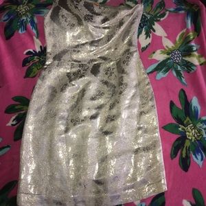 Tory Burch gold cocktail dress